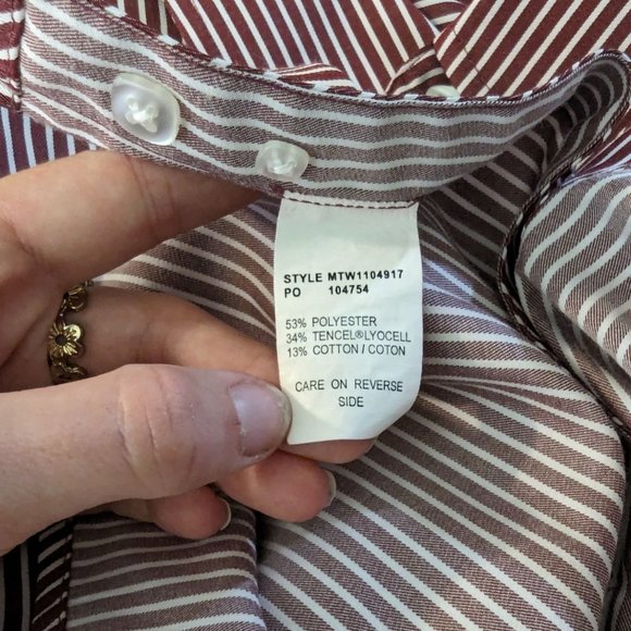 CINCH long sleeve light red and white striped Western Cowboy shirt size L - Picture 9 of 9